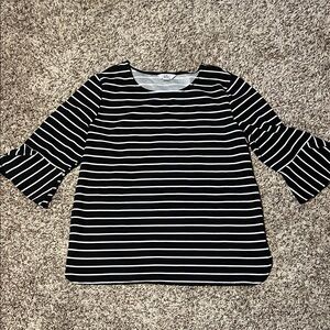 Croft & Barrow Black and White Striped Blouse